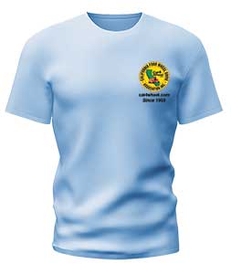 Front of men's blue T-shirt