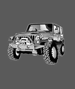Vehicle T-Shirt - Jeep JK 4-Door T-Shirt - Ash - Large